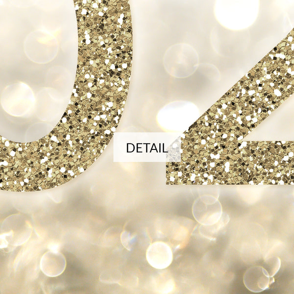 2023 Samsung Frame TV Art 4K - Happy New Year Decor - Gold Glitter Numbers on Champagne Bubbles Background - Digital Download