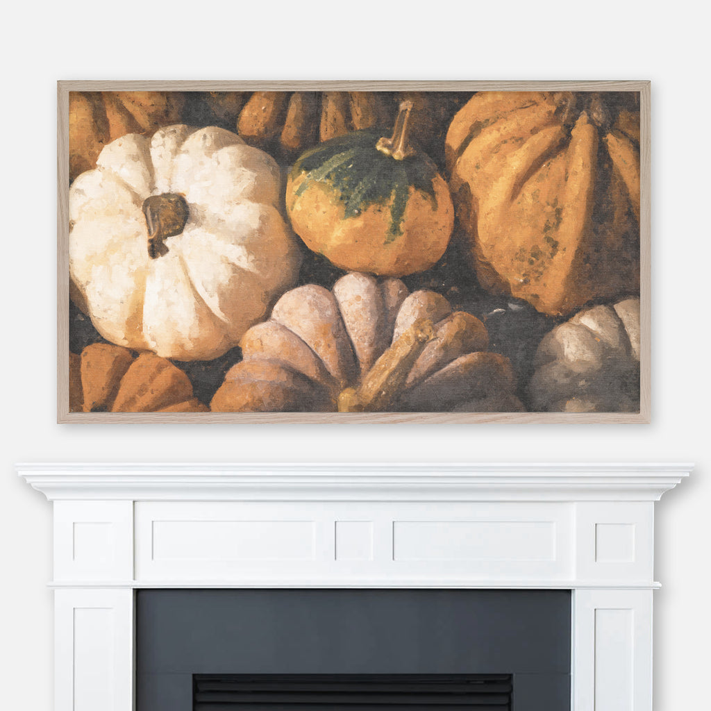 Pumpkins Vintage Still Life Painting - Samsung Frame TV Art 4K - Farmhouse Fall Halloween Thanksgiving Decor - Digital Download