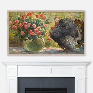 Paolo Sala Painting - Garden Terrace with Turkey - Samsung Frame TV Art 4K - Digital Download
