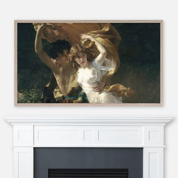 Pierre-Auguste Cot Painting - The Storm - Samsung Frame TV Art 4K - Couple in Love - Romantic Valentine’s Day Decor - Digital Download
