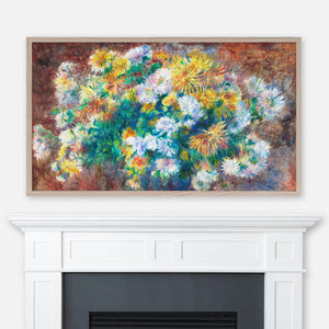 Pierre-Auguste Renoir Impressionist Painting - Chrysanthemums - Samsung Frame TV Art 4K - Floral Still Life - Digital Download
