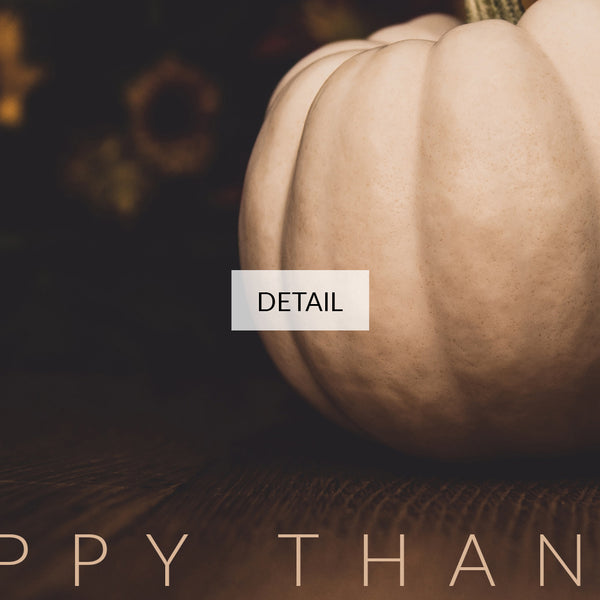 Happy Thanksgiving Samsung Frame TV Art 4K - White Mini Pumpkin & Flowers on Dark Background - Modern Classic Minimalist - Digital Download