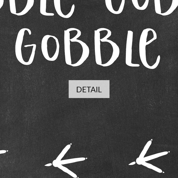 Funny Thanksgiving Samsung Frame TV Art 4K - Gobble Gobble Turkey Tracks - White on Black Chalkboard - Digital Download