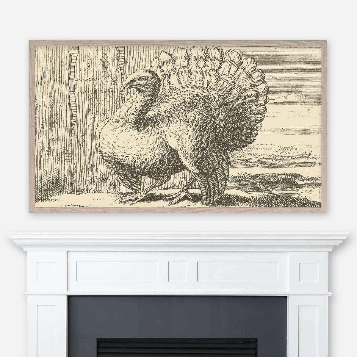 Vintage Turkey Drawing - Farmhouse Thanksgiving Samsung Frame TV Art 4 ...