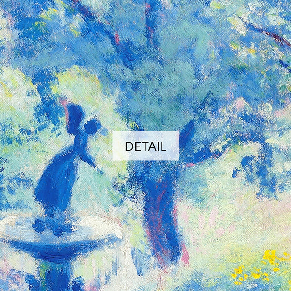 Theodore Earl Butler Landscape Painting - Bethesda Fountain, Central Park, New York - Blue & Yellow Garden - Samsung Frame TV Art 4K - Digital Download