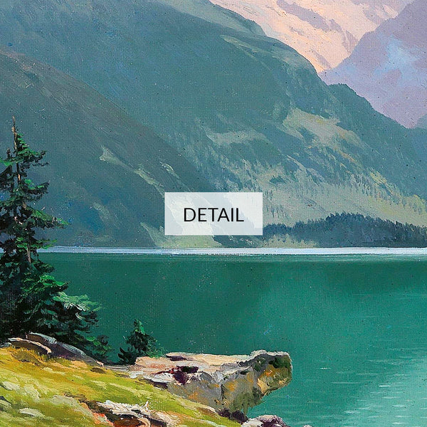 Toni Haller Mountain Landscape Painting - Lake Gosau with the Dachstein, Austrian Alps - Samsung Frame TV Art 4K - Digital Download