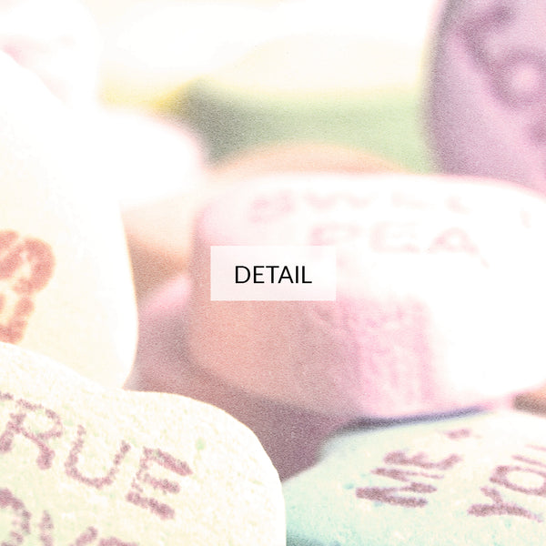 Valentine’s Day Samsung Frame TV Art 4K - Grainy Retro Photography of Pastel Sweethearts Conversation Heart Candy - Digital Download