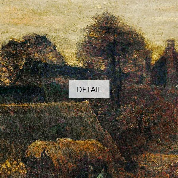 Vincent Van Gogh Painting - Farming Village at Twilight - Samsung Frame TV Art - Digital Download - Moody Rustic Landscape Farmhouse Decor