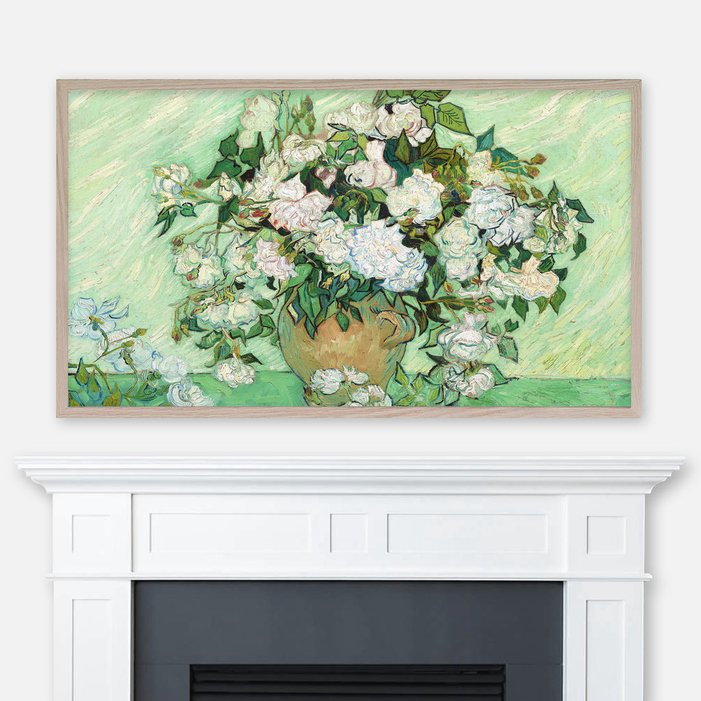 Vincent Van Gogh Flowers Painting - Roses - Samsung Frame TV Art 4K - Floral Still Life - Digital Download