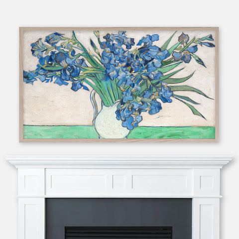 Vincent Van Gogh Painting - Irises - Samsung Frame TV Art 4K - Blue Flowers Floral Still Life - Digital Download