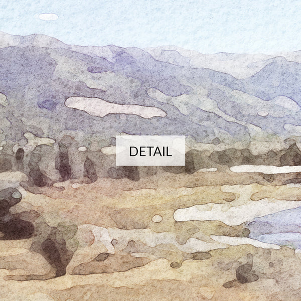 Mountains Meadow and River in Colorado - Samsung Frame TV Art - Digital Download - Watercolor Landscape Painting