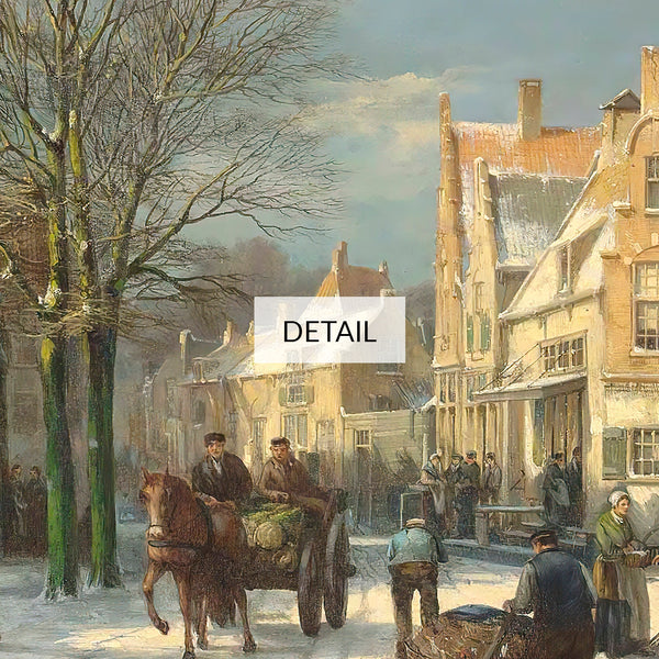 Willem Koekkoek Cityscape Painting - A Winter’s Day in a Sunlit Street - Samsung Frame TV Art 4K - Digital Download