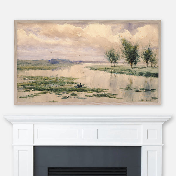 William Henry Holmes Watercolor Landscape Painting - Haines Point - Samsung Frame TV Art - Digital Download