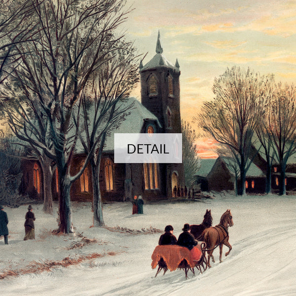 W. C. Bauer Painting - Christmas Eve - Samsung Frame TV Art - Digital Download - Winter Village Scene - Vintage Landscape - Holidays Decor