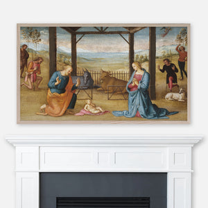 The Nativity - Antique Painting by Pietro Perugino - Christmas Samsung Frame TV Art 4K - Digital Download