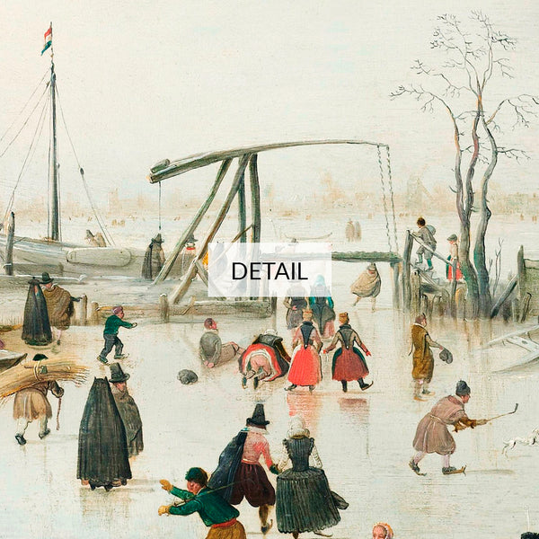 Hendrick Avercamp Painting - Ice-Skating in a Village - Samsung Frame TV Art - Digital Download - Vintage Winter Landscape - Christmas Holidays Decor
