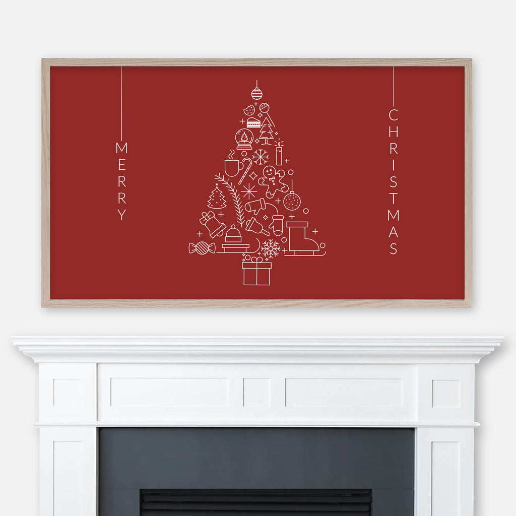 Merry Christmas Samsung Frame TV Art 4K - Tree with Festive & Winter O ...